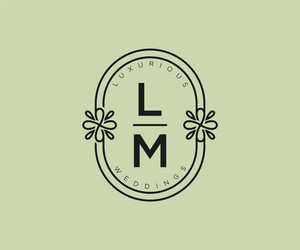 Lm initials letter wedding monogram logos Vector Image