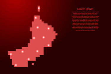 oman map silhouette from red square pixels vector image