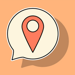 sticker navigation geolocation icon in flat vector image