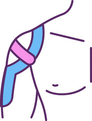 supporting shoulder with kinesio tape rgb color vector image