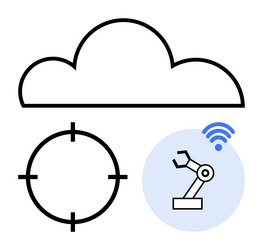 technology elements including cloud computing vector image