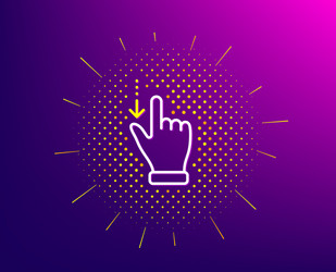 touchscreen gesture line icon slide down arrow vector image