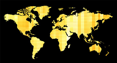 world map abstract pattern with yellow squares vector image