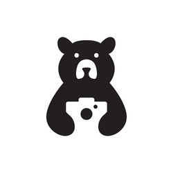 Bear cute logo design Royalty Free Vector Image