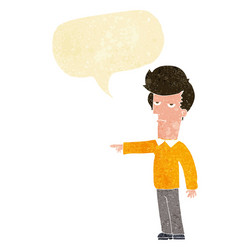 cartoon pointing man with speech bubble vector