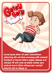 character game card template with word gassy gary vector image