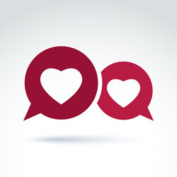 Hearts over the speech bubbles romantic vector