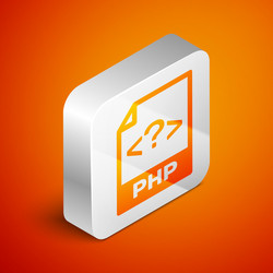isometric php file document icon download vector image
