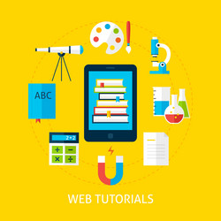 web tutorials service flat concept vector