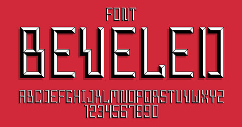 minimal geometric cyberpunk font with facet vector image