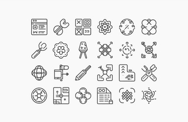 modern line icons for web and app design vector image
