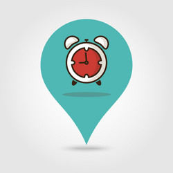 pin map pointer with alarm clock meal time icon vector image