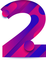 Abstract Number Two Gradient vector image