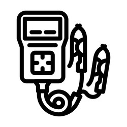 Battery check car mechanic line icon vector