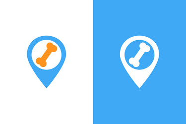 bone and map pointer logo combination unique vector image