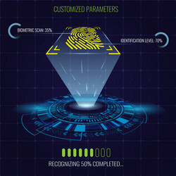 digital fingerprint identification system vector image