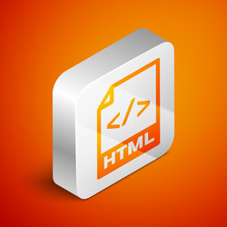 isometric html file document icon download vector image