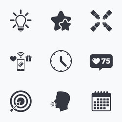 lamp idea and clock time target aim vector image