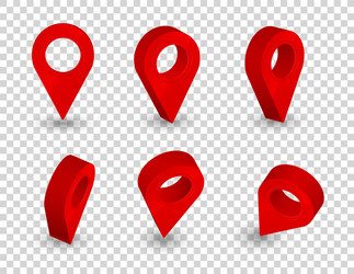 map pointer 3d pin location symbols set isolated vector