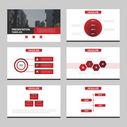 red abstract presentation templates infographic vector