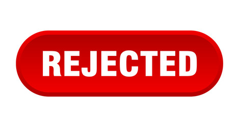 rejected button rounded red sign vector image