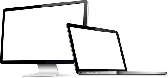 responsive web design computer display with laptop vector