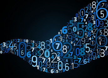 s-shape font from numbers vector image