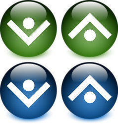 Up down arrow buttons with pressed pushed Vector Image