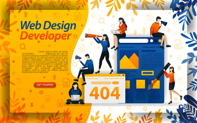 Web design developer build a website create vector