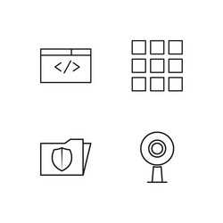 web simple outlined icons set vector image