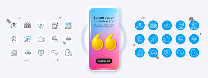 5g wifi reject file and freezing line icons vector image