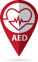 defibrillator symbol with location icon vector