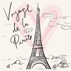Elegant Eiffel Tower Sketch vector image