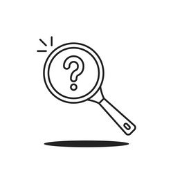 magnifying glass with question mark thin line icon vector image