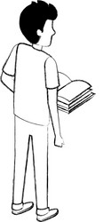 man with text books vector image