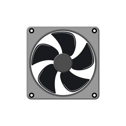 technology cooling fan pc cartoon vector