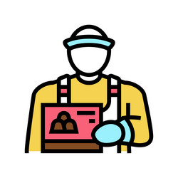 Candy seller color icon vector