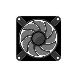 cpu cooling fan pc cartoon vector