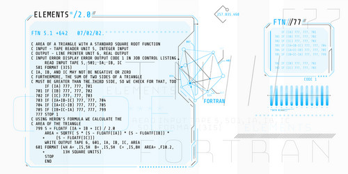 hud interface elements with part code vector image