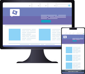 mockup concept website development in computer vector image