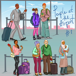 People at the airport - part 1 vector