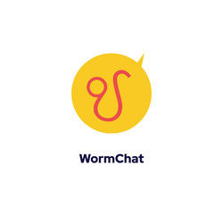 wormchat - conveys a bubble with an abstract line vector image