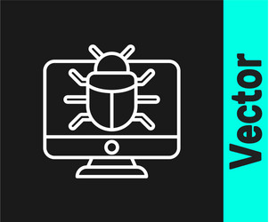 white line system bug on monitor icon isolated vector image