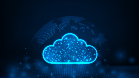 abstract data center network global system cloud vector image