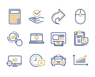 atm seo adblock and time icons set share vector image