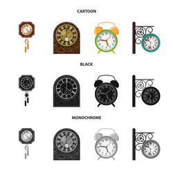 isolated object of clock and time sign collection vector image
