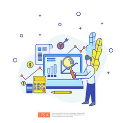 marketing concept with document data report vector image