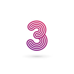 Number 3 logo icon design template elements vector