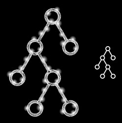 polygonal 2d mesh binary hierarchy with lightspots vector image