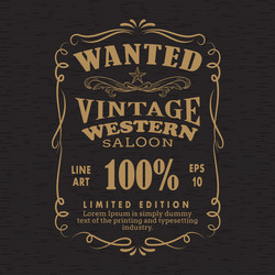 Retro Wanted Banner - Vintage Frame Vector Image